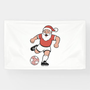 Santa Playing Fußball Weihnachtsspielerin Sport Banner