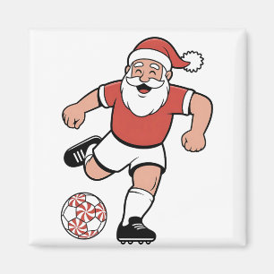 Santa Playing Fußball Weihnachtsspielerin Sport Magnet