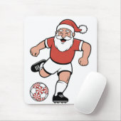 Santa Playing Fußball Weihnachtsspielerin Sport Mousepad (Mit Mouse)
