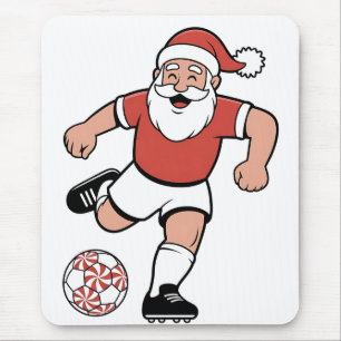 Santa Playing Fußball Weihnachtsspielerin Sport Mousepad