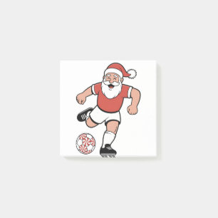 Santa Playing Fußball Weihnachtsspielerin Sport Post-it Klebezettel