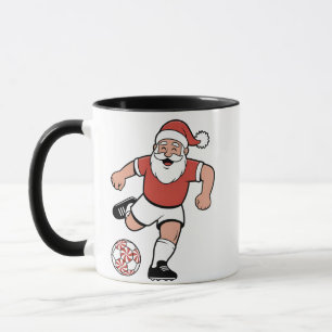 Santa Playing Fußball Weihnachtsspielerin Sport Tasse