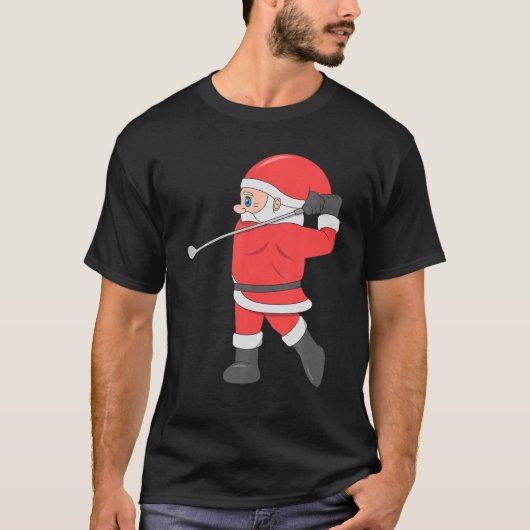 Santa Playing Golf Christmas Sport X-Mas Pajama Pa T-Shirt (Vorderseite)