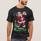 Santa Playing Golf Funny Holiday Christmas Xmas Pa T-Shirt (Vorderseite)