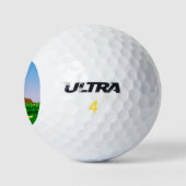 Santa Playing Golf Golfball (Logo)
