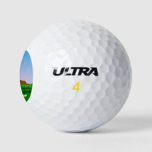 Santa Playing Golf Golfball (Logo)