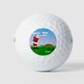 Santa Playing Golf Golfball (Vorderseite)