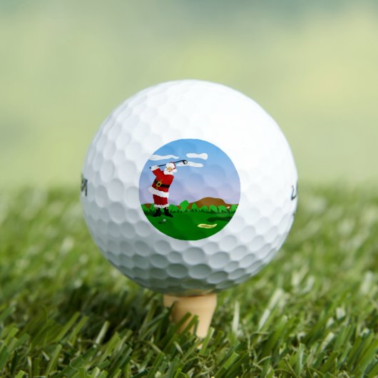 Santa Playing Golf Golfball (Insitu T-Shirt)
