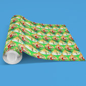 Santa Playing Golf in Florida Weihnachtsfeier Geschenkpapier