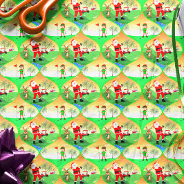 Santa Playing Golf in Florida Weihnachtsfeier Seidenpapier