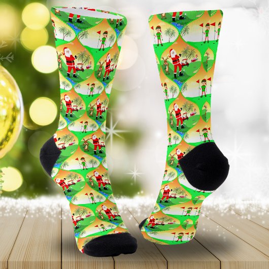 Santa Playing Golf in Florida Weihnachtsfeier Socken