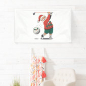 Santa Playing Golf Weihnachtsspieler Golfer Banner (Insitu)
