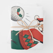 Santa Playing Golf Weihnachtsspieler Golfer Geschenkpapier Set (Beispiel)