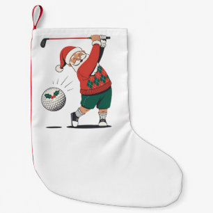 Santa Playing Golf Weihnachtsspieler Golfer Kleiner Weihnachtsstrumpf