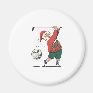 Santa Playing Golf Weihnachtsspieler Golfer Magnet