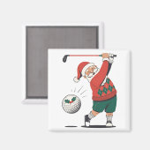 Santa Playing Golf Weihnachtsspieler Golfer Magnet (Vorderseite/Rückseite)
