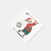 Santa Playing Golf Weihnachtsspieler Golfer Serviette (Ecke)