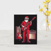 Santa Playing Guitar B Christmas Pajama Musician B Karte (Gelbe Blume)