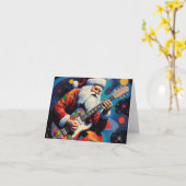 Santa Playing Guitar Karte (Gelbe Blume)