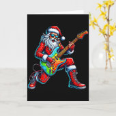 Santa Playing Guitar Musician Guitarist Christmas Karte (Gelbe Blume)
