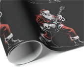 Santa Playing Guitar Retro 90s Christmas Rock  Geschenkpapier (Rolleneckpunkt)