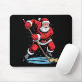 Santa Playing Hockey Funny Holiday Christmas Xmas Mousepad (Mit Mouse)