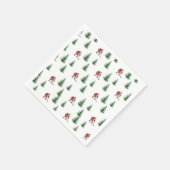Santa Playing Hockey Napkin Geschenk Weihnachts-Pa Serviette (Ecke)