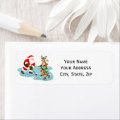 Santa Playing Hockey with Reindeer Christmas (Insitu)