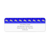 Santa Playing Ice Hockey Christmas Return Address (Vorne)