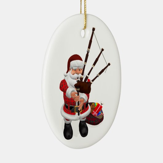 Santa Playing Keramik Ornament (Rechts)