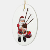 Santa Playing Keramik Ornament (Links)