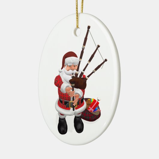 Santa Playing Keramik Ornament (Links)