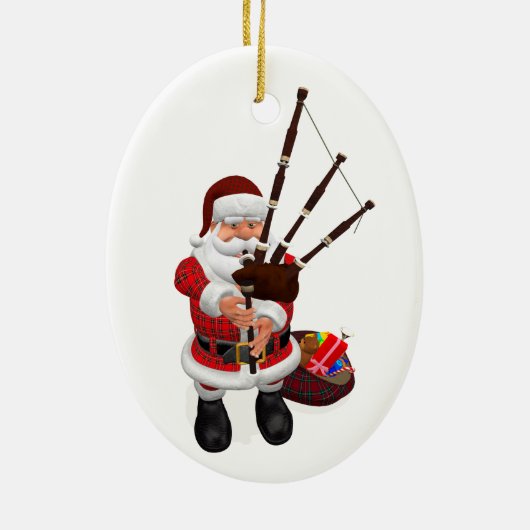 Santa Playing Keramik Ornament (Hinten)