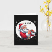 Santa Playing Klarinette Xmas Moon Costume Instrum Karte (Gelbe Blume)