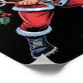 Santa Playing Lacrosse Funny Holiday Christmas Xma Poster (Ecke)
