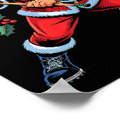 Santa Playing Lacrosse Funny Holiday Christmas Xma Poster (Ecke)