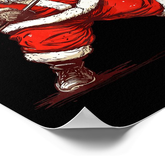 Santa Playing Lacrosse Funny Lacrosse Lax Player C Poster (Ecke)