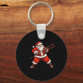 Santa Playing Lacrosse Funny Lacrosse Lax Player C Schlüsselanhänger (Vorderseite)