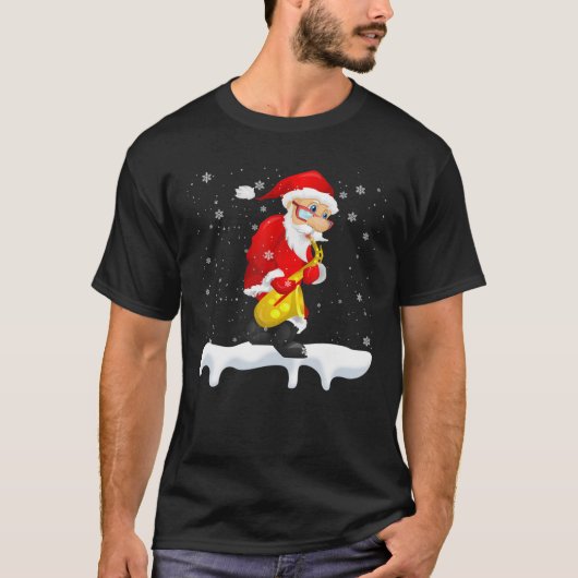 Santa Playing Saxophon Weihnachten Weihnachten Sax T-Shirt (Vorderseite)