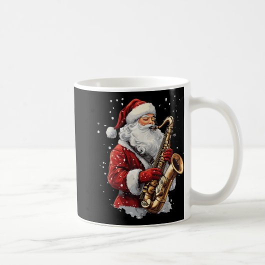 Santa Playing Saxophone Xmas Musician Saxophonist Kaffeetasse (Rechts)