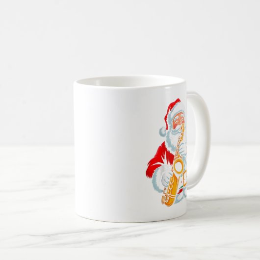 Santa Playing Saxophone Xmas Vibes Funny Christmas Kaffeetasse (VorderseiteRechts)