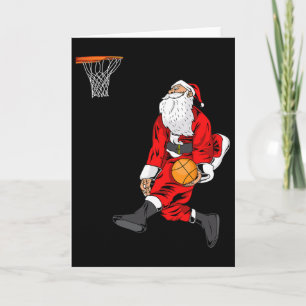 Santa Playing Sketll Slam Dunk Weihnachtsgeschenk Karte