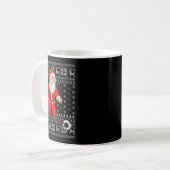 Santa Playing Soccer Football Ugly Christmas Sweat Kaffeetasse (Vorderseite Links)