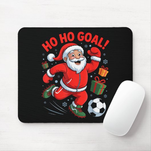 Santa Playing Soccer Funny Holiday Christmas Xmas Mousepad (Mit Mouse)