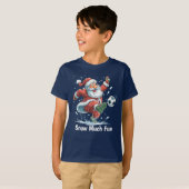 Santa Playing Soccer in the Snow boys' T-Shirt (Vorne ganz)