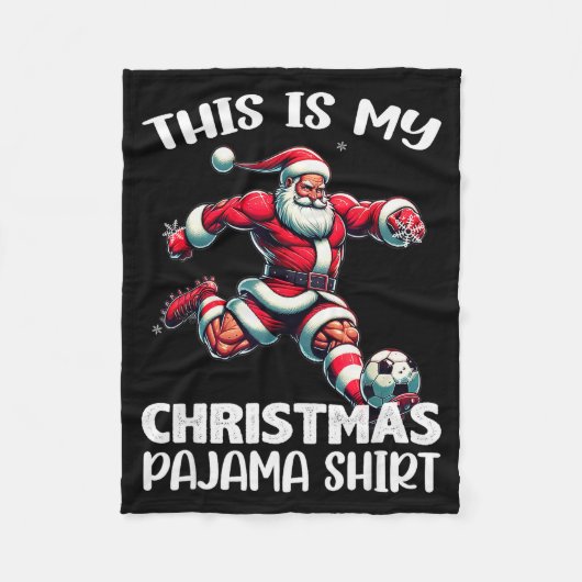 Santa Playing Soccer Srt, This Is My Christmas Paj Fleecedecke (Vorderseite)