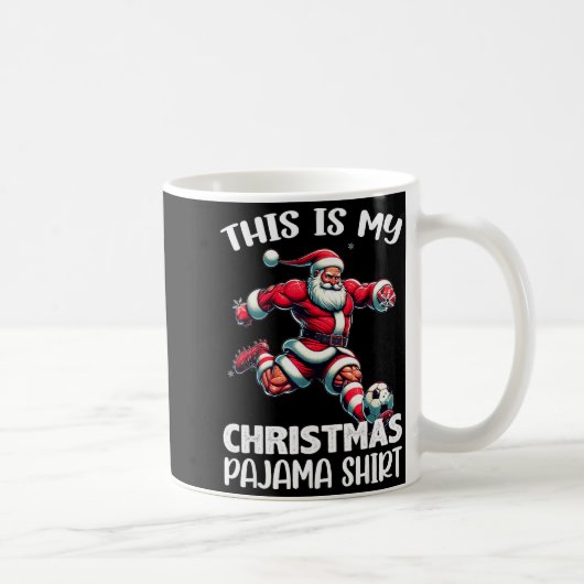 Santa Playing Soccer Srt, This Is My Christmas Paj Kaffeetasse (Rechts)