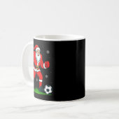 Santa Playing Soccer Xmas Funny Christmas Soccer S Kaffeetasse (Vorderseite Links)