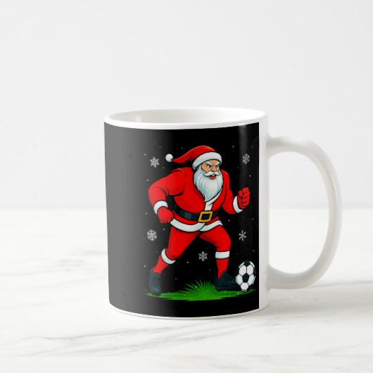 Santa Playing Soccer Xmas Funny Christmas Soccer S Kaffeetasse (Rechts)