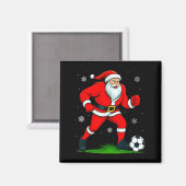 Santa Playing Soccer Xmas Funny Christmas Soccer S Magnet (Vorderseite/Rückseite)